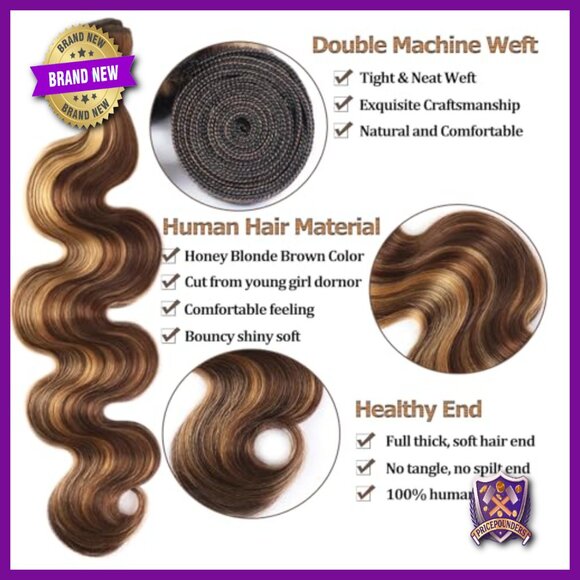 Human Hair Bundles with Lace Closure, Body Wave, 100% Virgin Brazilian Hair